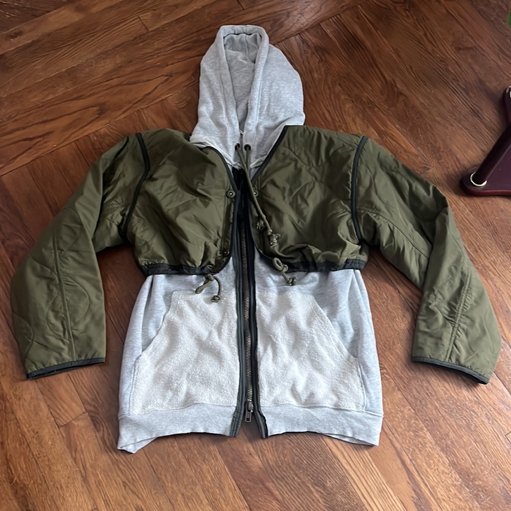 Olive and Gray Women's Jacket - Picture 2 of 6